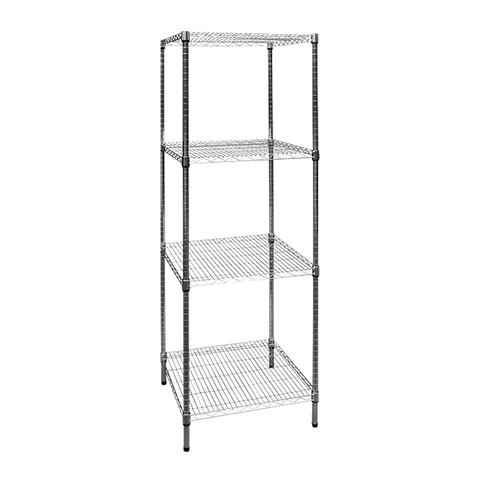 Modular Chrome Wire Storage Shelf 600 x 600 x 1800 Steel Shelving