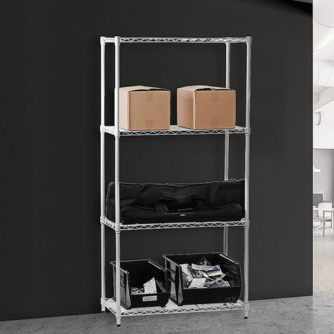 Modular Chrome Wire Storage Shelf 900 x 450 x 1800 Steel Shelving