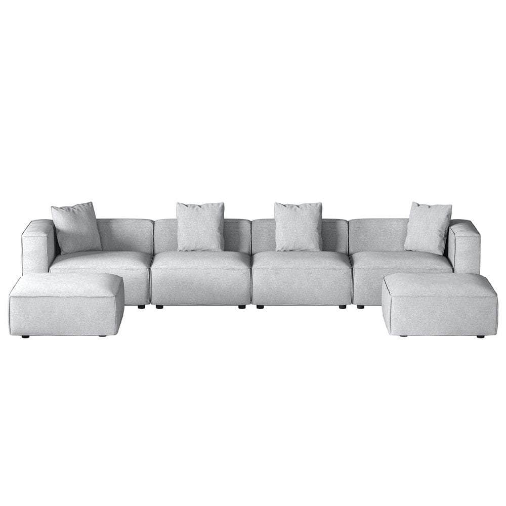 Modular Sofa Chaise Set 4/5/6-Seater Grey
