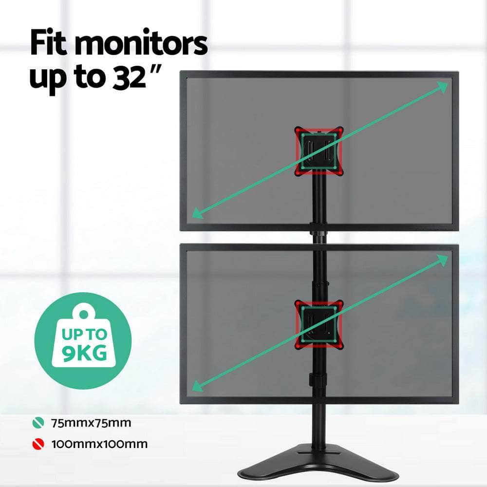 Monitor Arm Stand Dual Mount HD LED TV Bracket Holder Freestanding