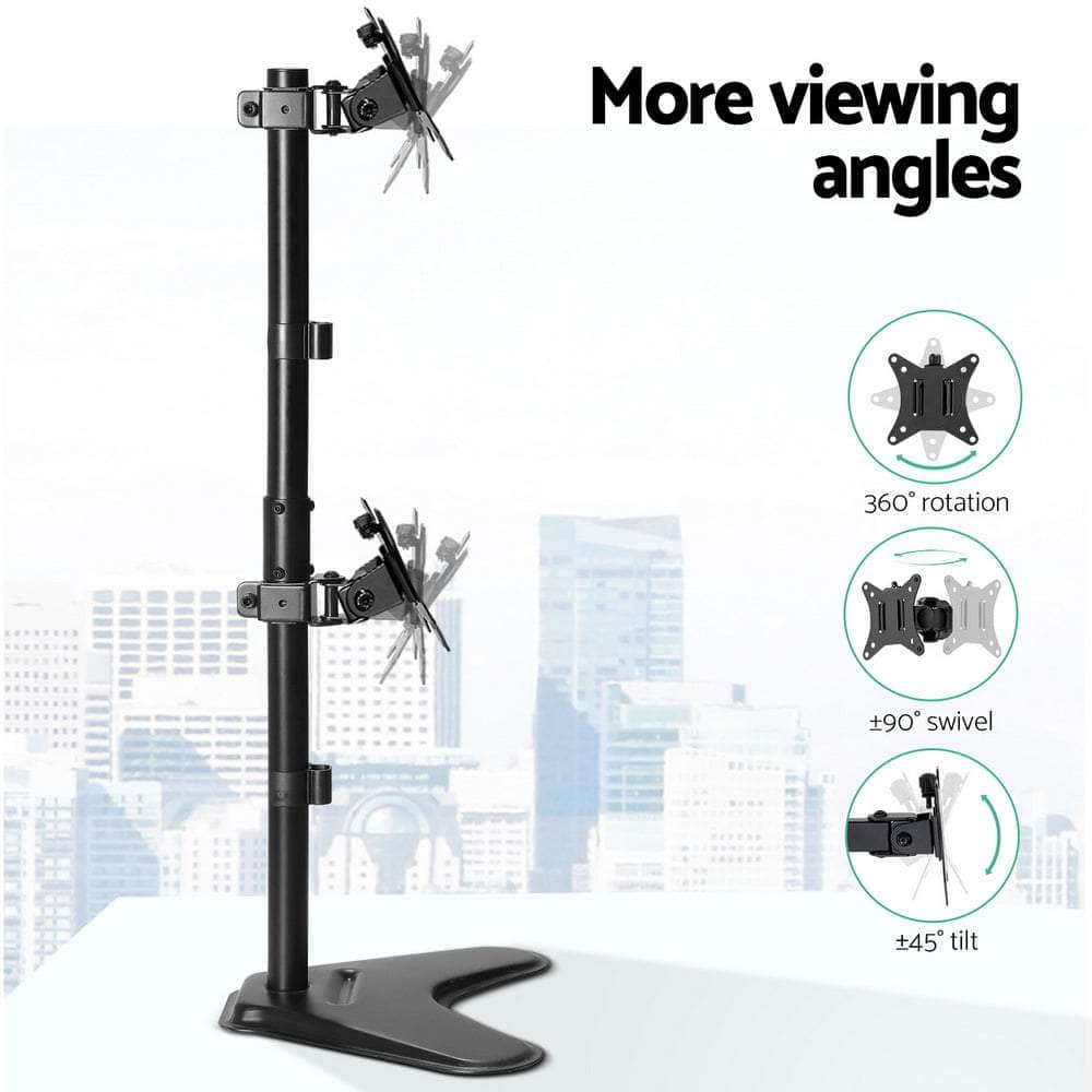 Monitor Arm Stand Dual Mount HD LED TV Bracket Holder Freestanding