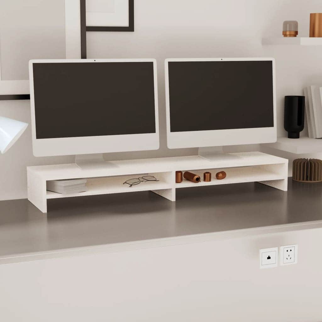 Monitor Stand Entertainment Centre White/Black/Brown/Natural Solid Wood Pine