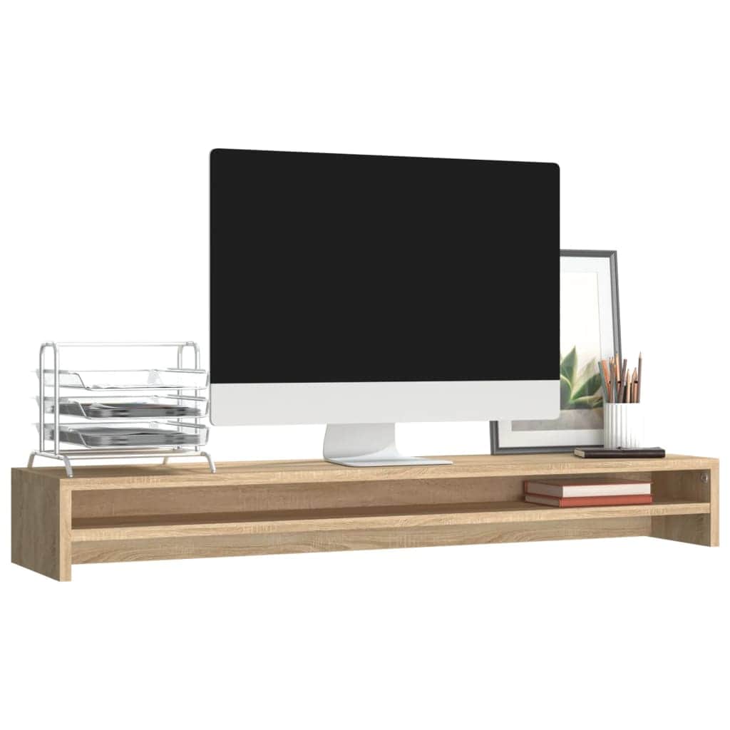 Monitor Stand Riser with Shelf Sonoma Oak Desk Organizer Dual Screen | Oak colour