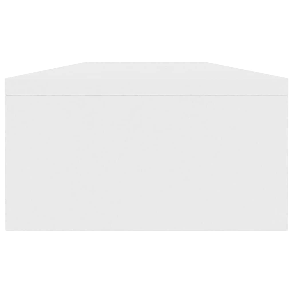 White colour - Monitor Stand White 100cm Chipboard Dual Screen Riser with Shelf Desk Organizer