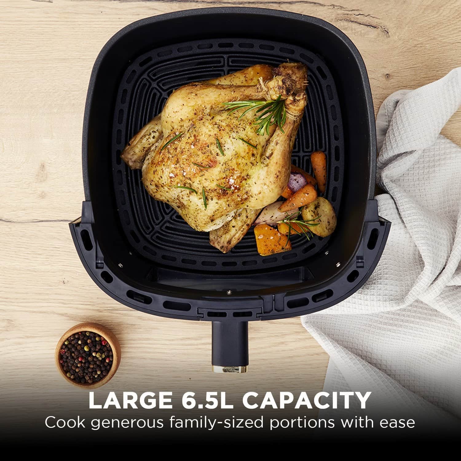 Morphy Richards 6.5L Digital Air Fryer MRAF72BK LED Touch Control Panel 8 Preset Cooking Prog