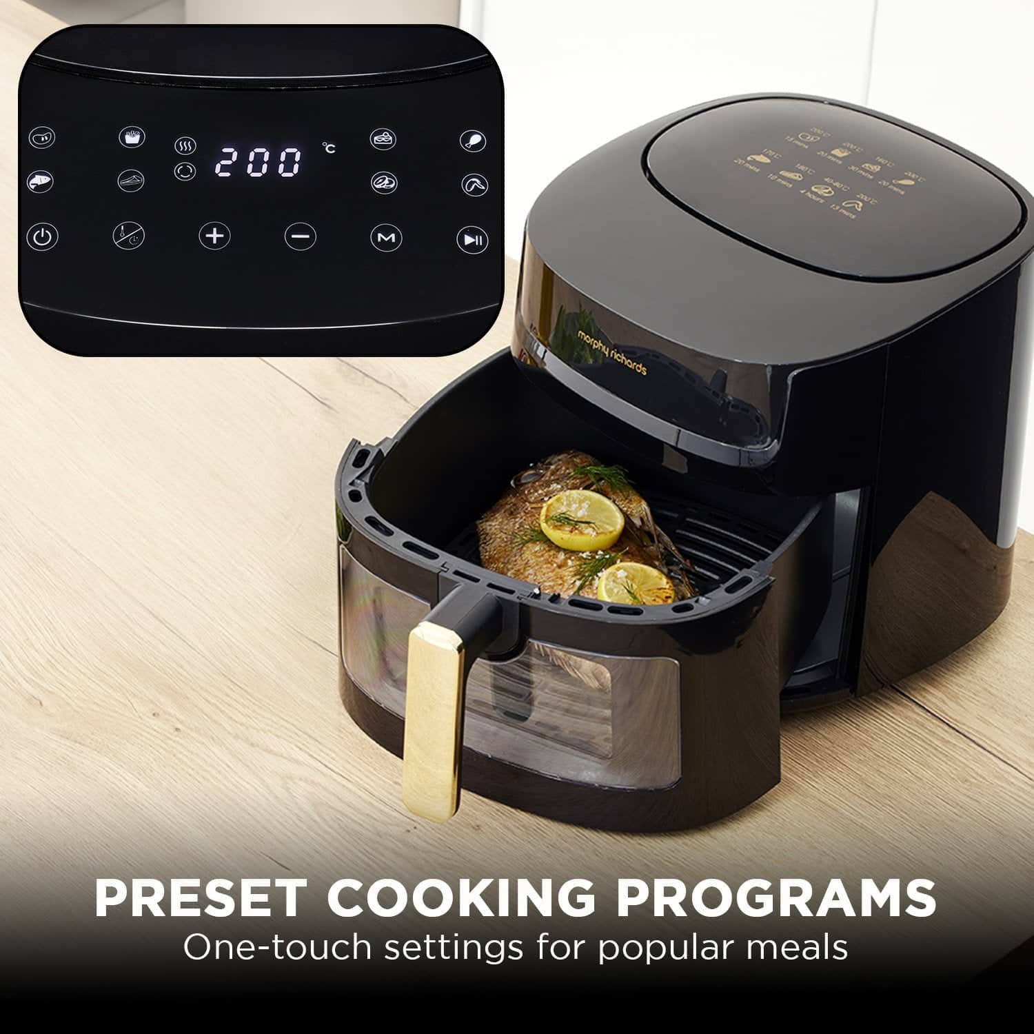 Morphy Richards 6.5L Digital Air Fryer MRAF72BK LED Touch Control Panel 8 Preset Cooking Prog