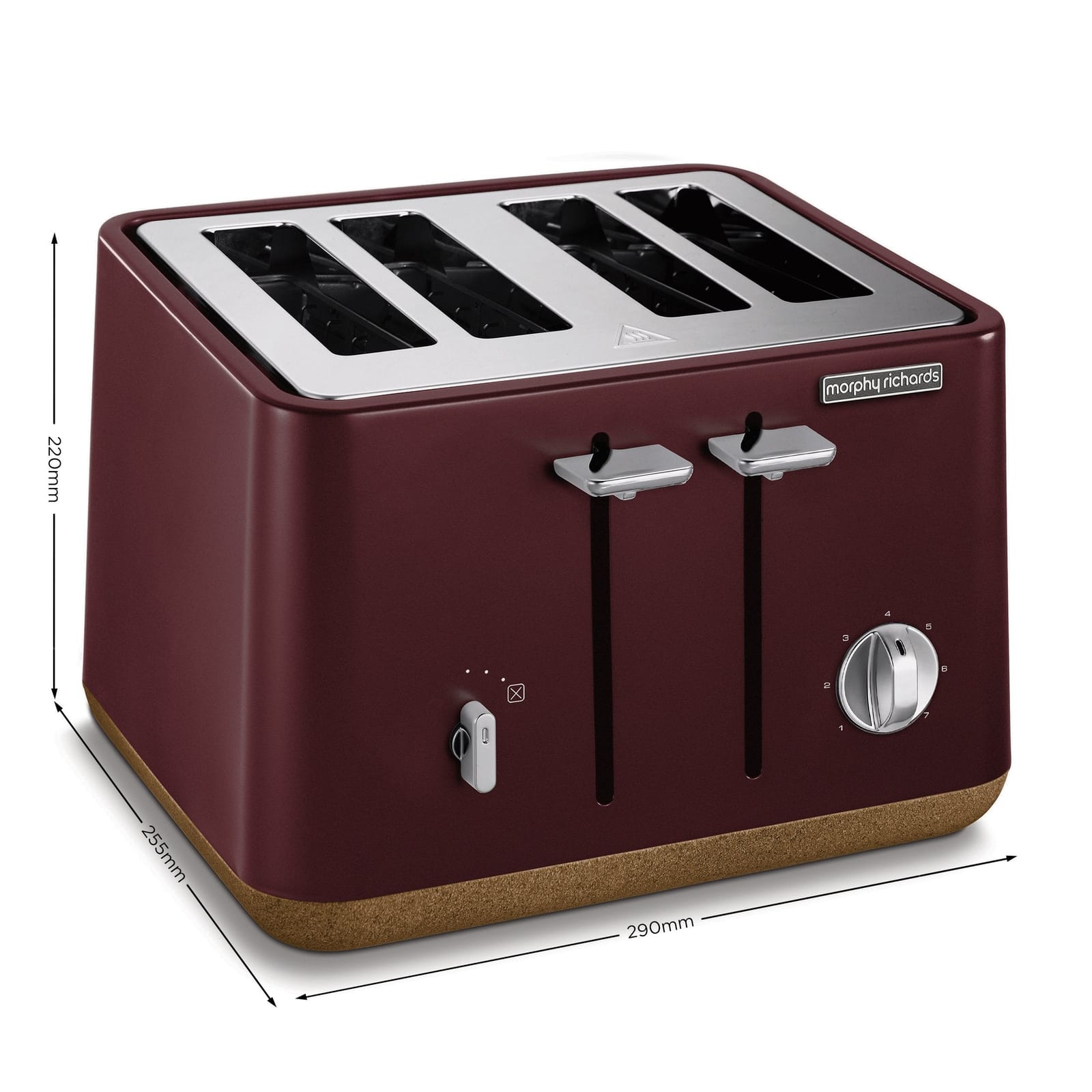 Morphy Richards Aspect 4-Slice Toaster - Maroon with Cork-Effect Trim - kitchen - photo 9