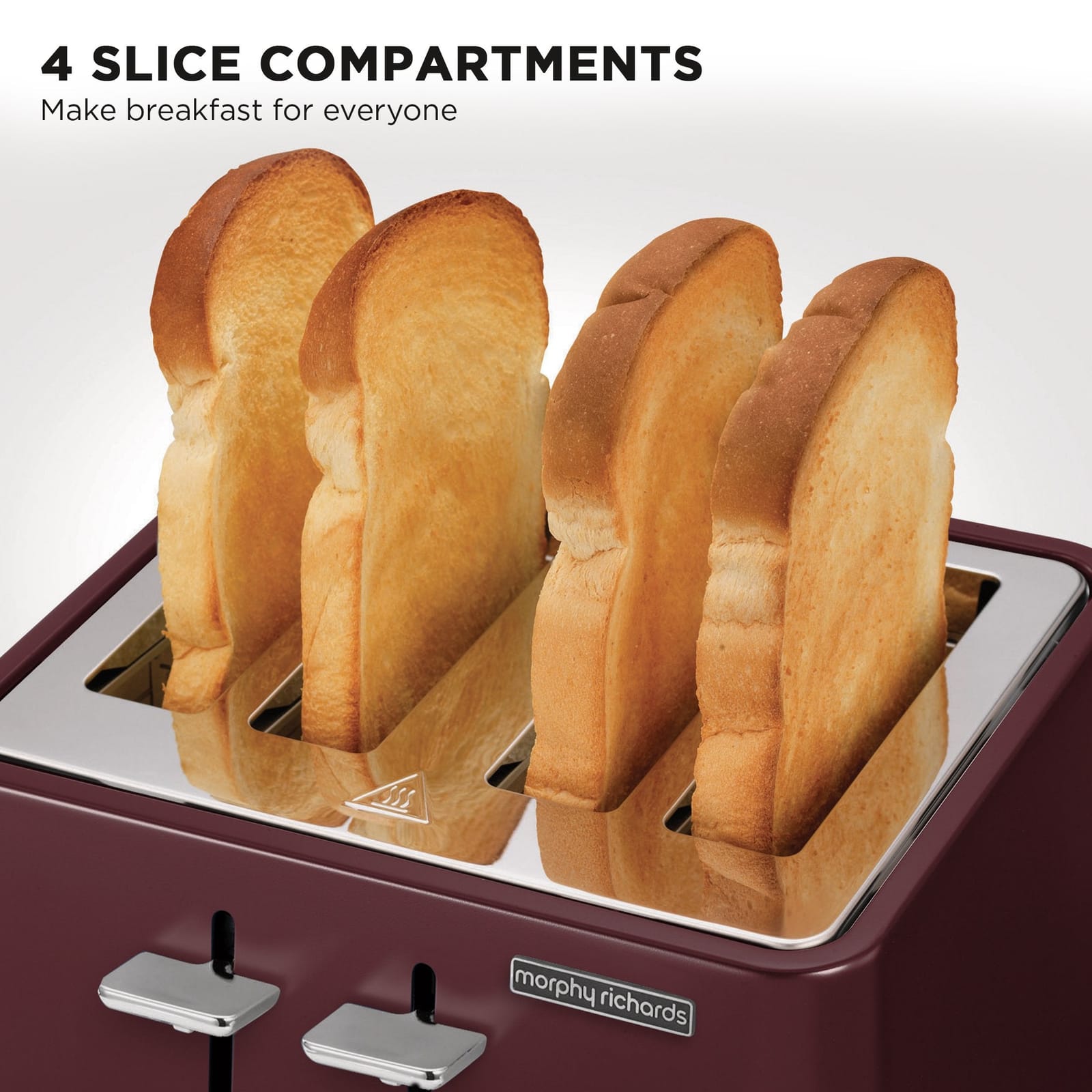 Morphy Richards Aspect 4-Slice Toaster - Maroon with Cork-Effect Trim, kitchen - photo 12
