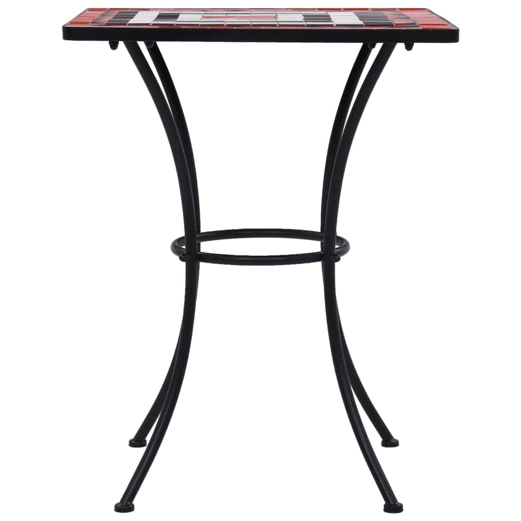 Mosaic Bistro Table Terracotta and White 60 cm Ceramic