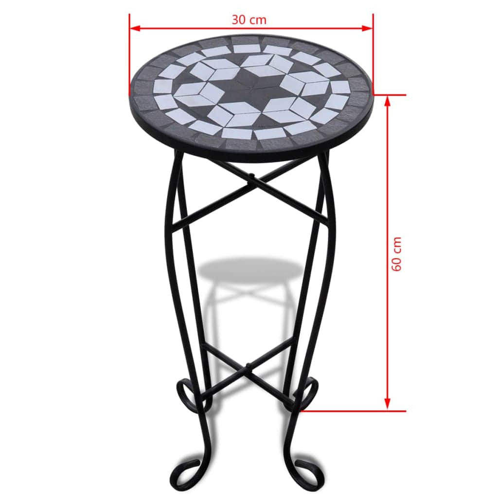 Mosaic Plant Table Black and White - Simple deals