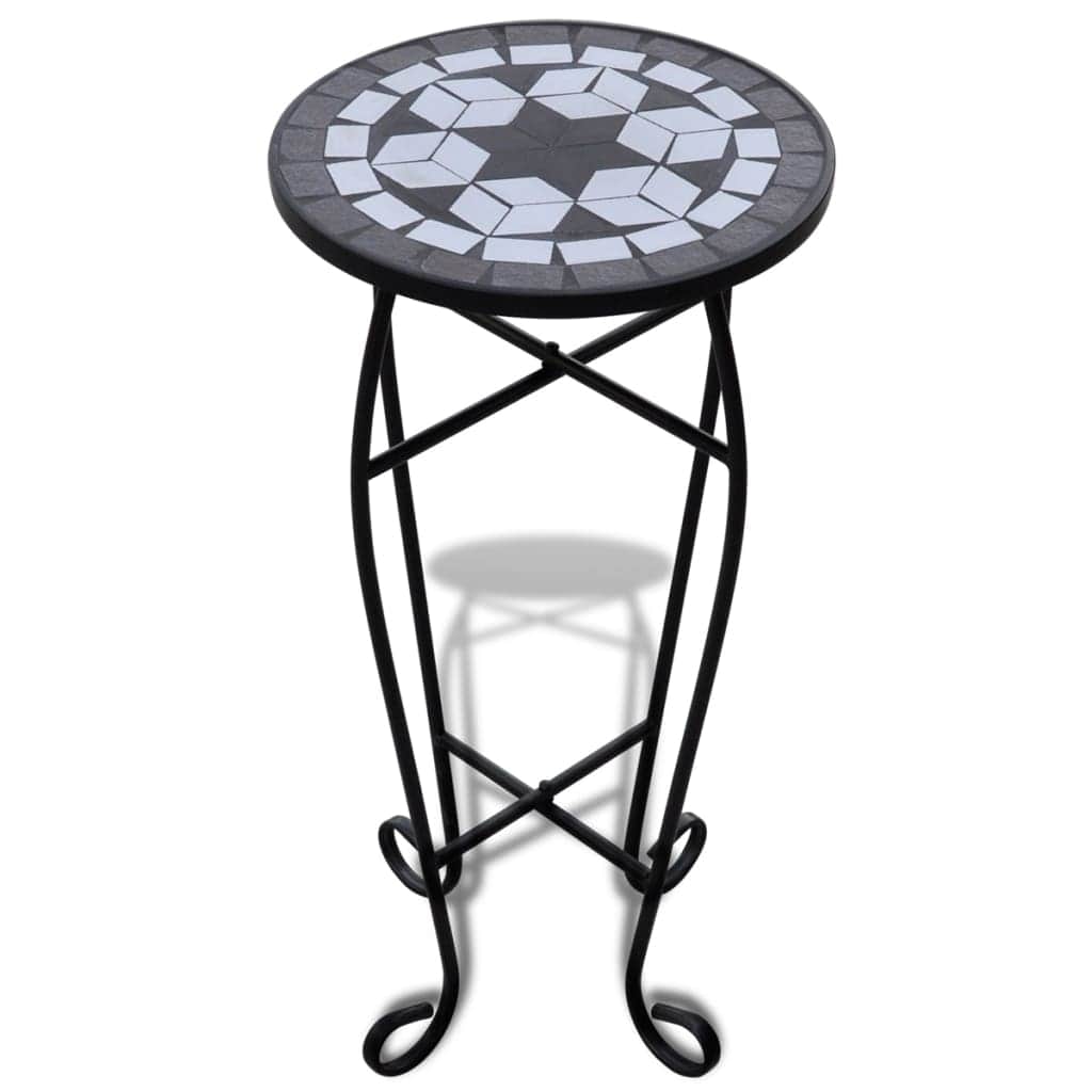 Mosaic Plant Table Black and White - Simple deals