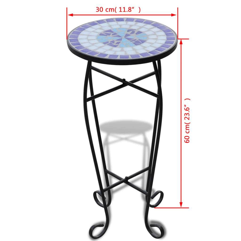 Mosaic Plant Table Blue and White - Simple deals