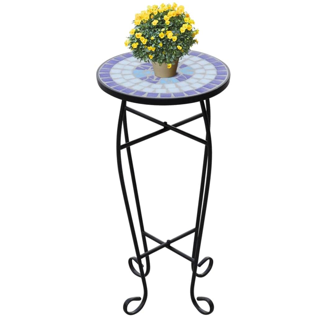 Mosaic Plant Table Blue and White - Simple deals