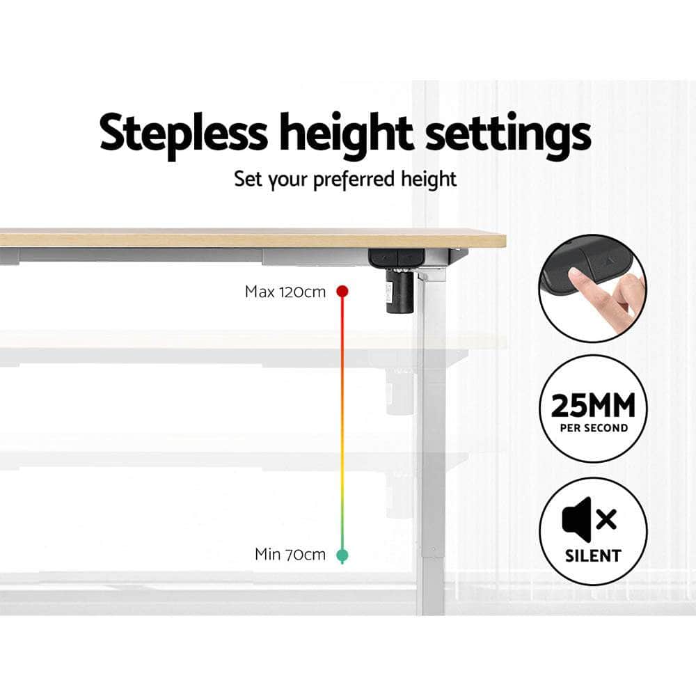 Motorised Adjustable Sit Stand Desks | Electric Standing Desk in Black Oak