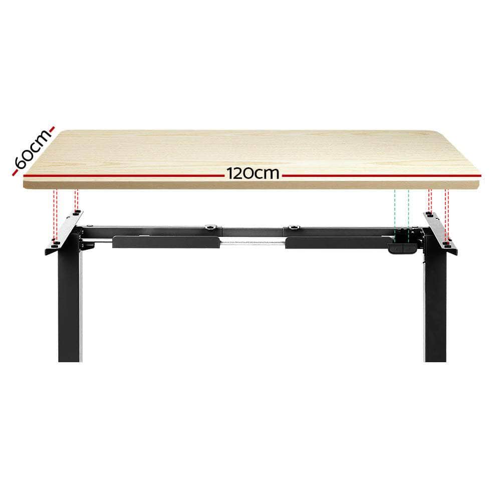 Motorised Adjustable Sit Stand Desks | Electric Standing Desk in Black Oak