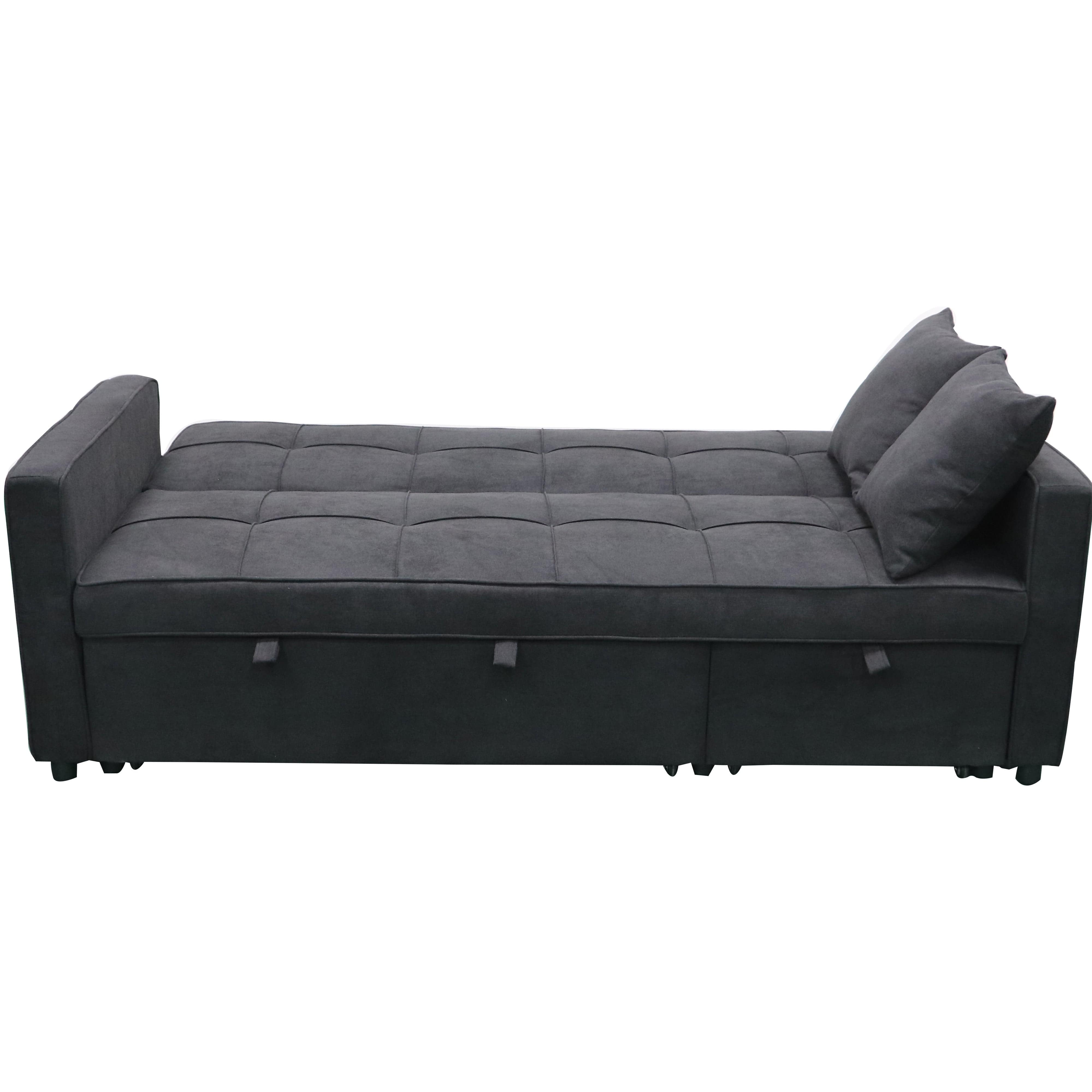 Multi-Functional Hartford Sofa Bed with Pullout Chaise - Black