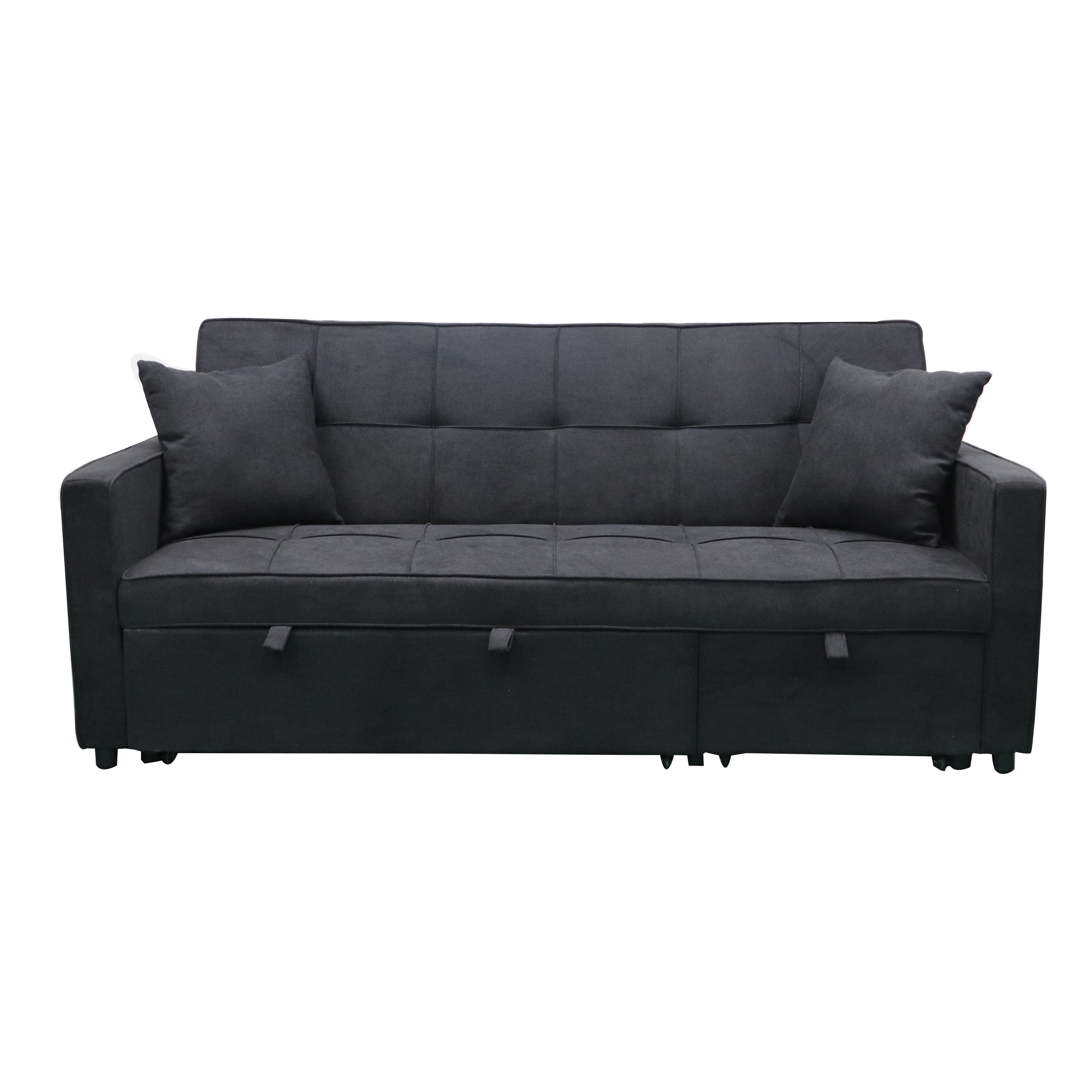 Multi-Functional Hartford Sofa Bed with Pullout Chaise - Black