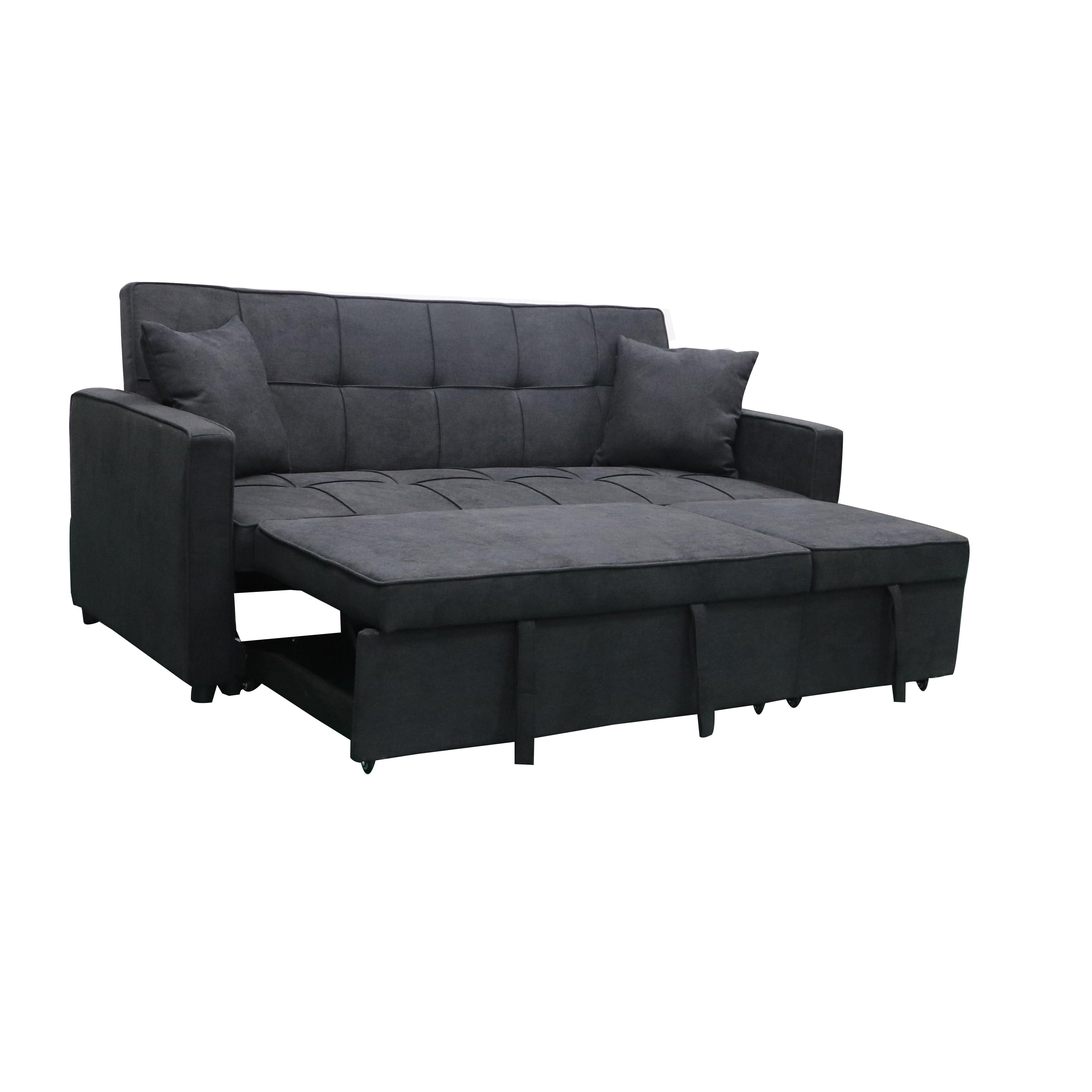 Multi-Functional Hartford Sofa Bed with Pullout Chaise - Black