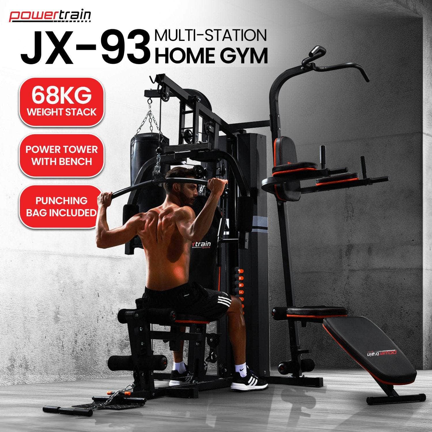 Multi Station Home Gym 150lbs Weights Punching Bag