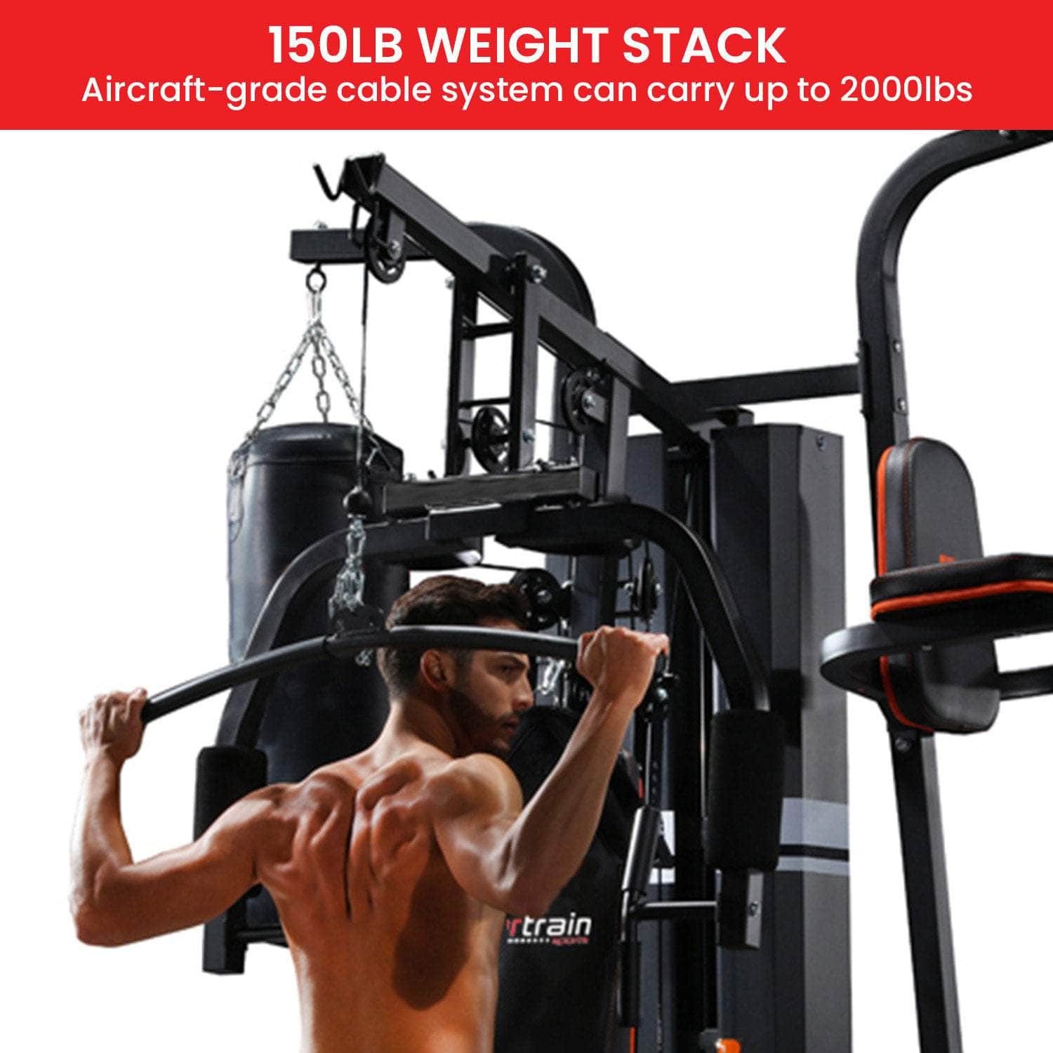 Multi Station Home Gym 150lbs Weights Punching Bag