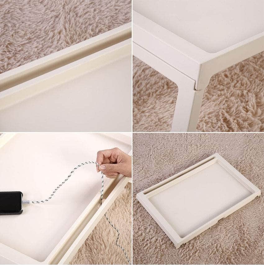Multifunction Laptop Bed Desk With Foldable Legs For Home Office (White)