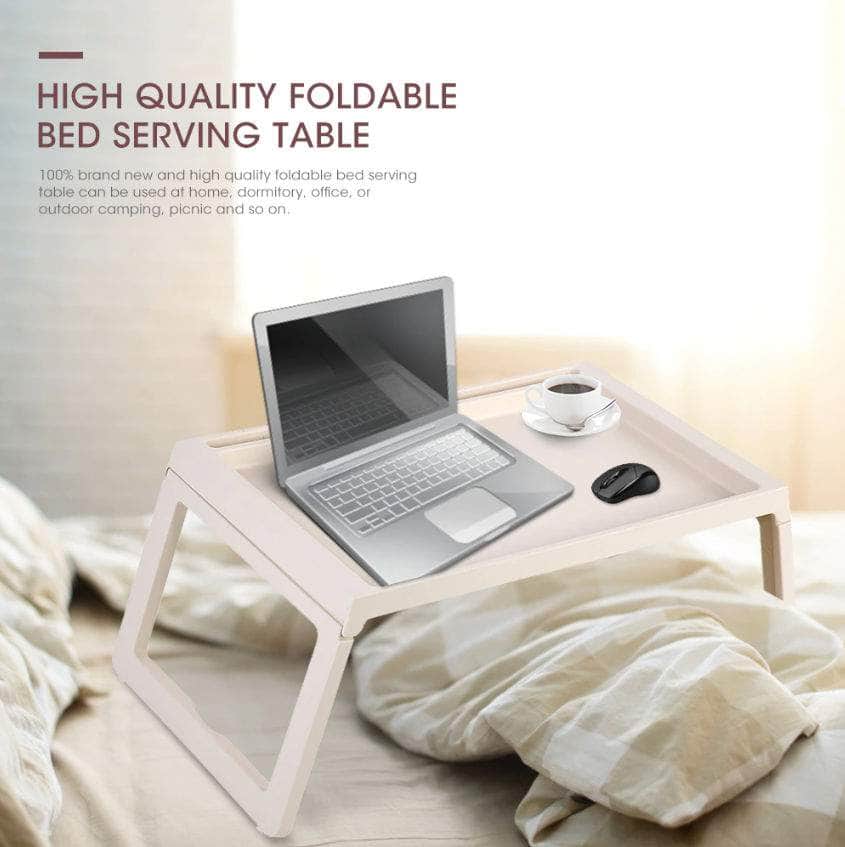 Multifunction Laptop Bed Desk With Foldable Legs For Home Office (White)