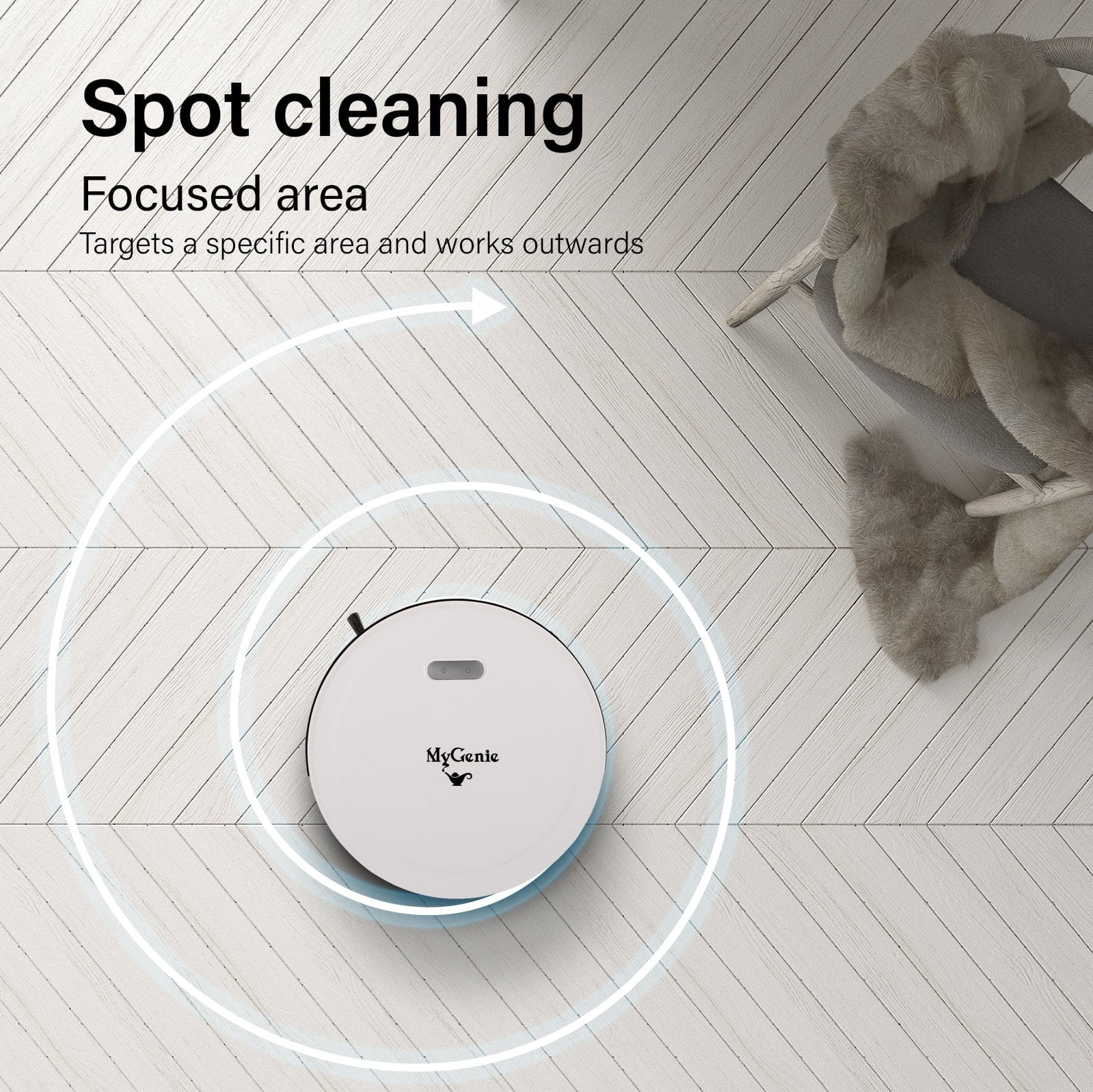 MyGenie Smart Robotic Vacuum Cleaner - White with White colour
