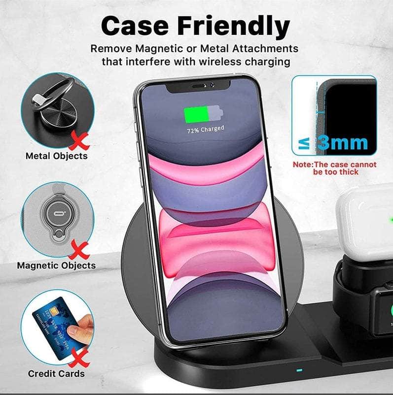 N30 3 in 1 Wireless Charger Qi Fast Charger Stand for iPhone/Samsung/Airpods