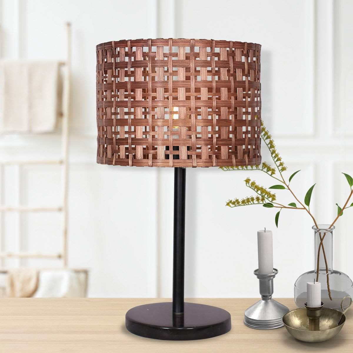 Natural Glow Rattan Desk Lamp