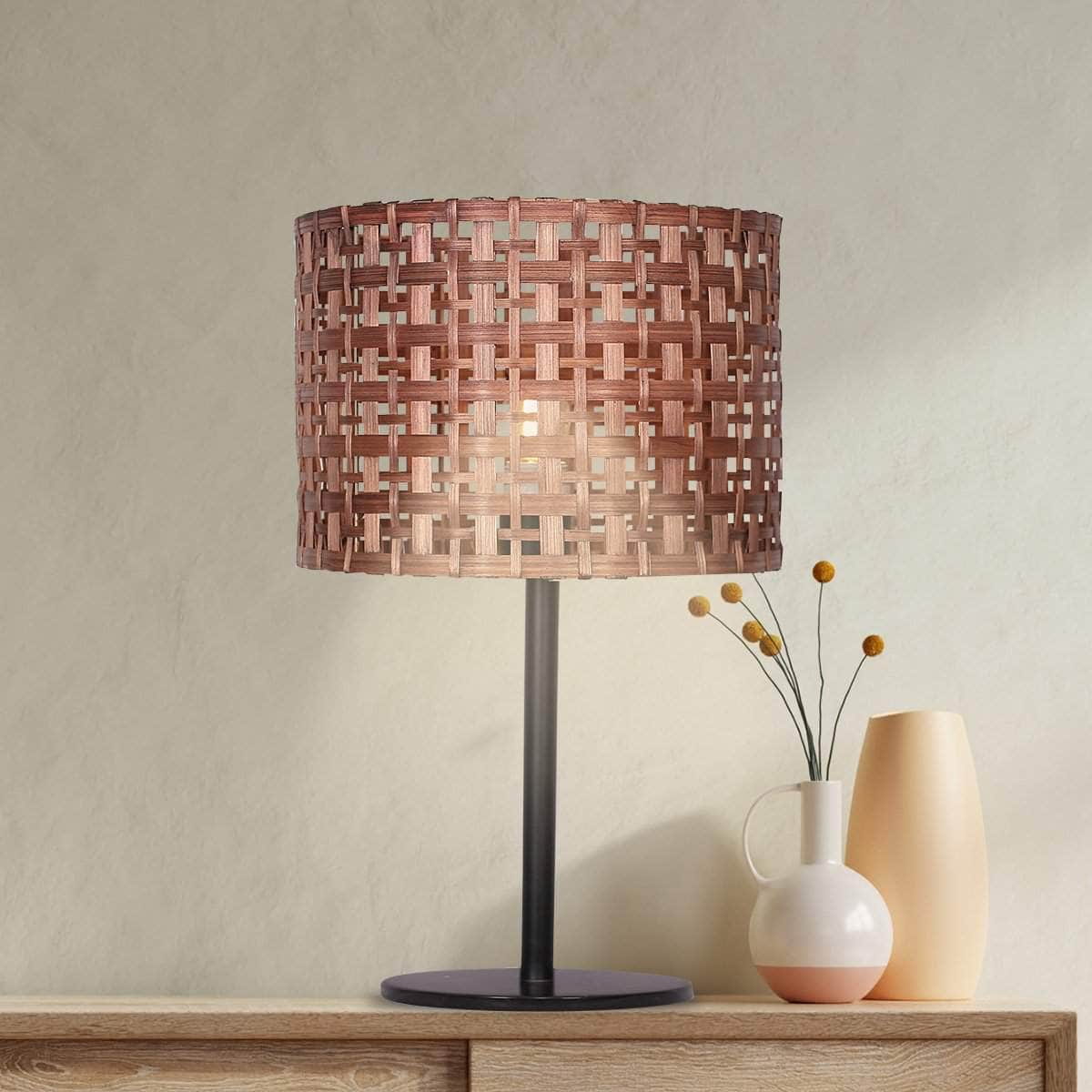 Natural Glow Rattan Desk Lamp