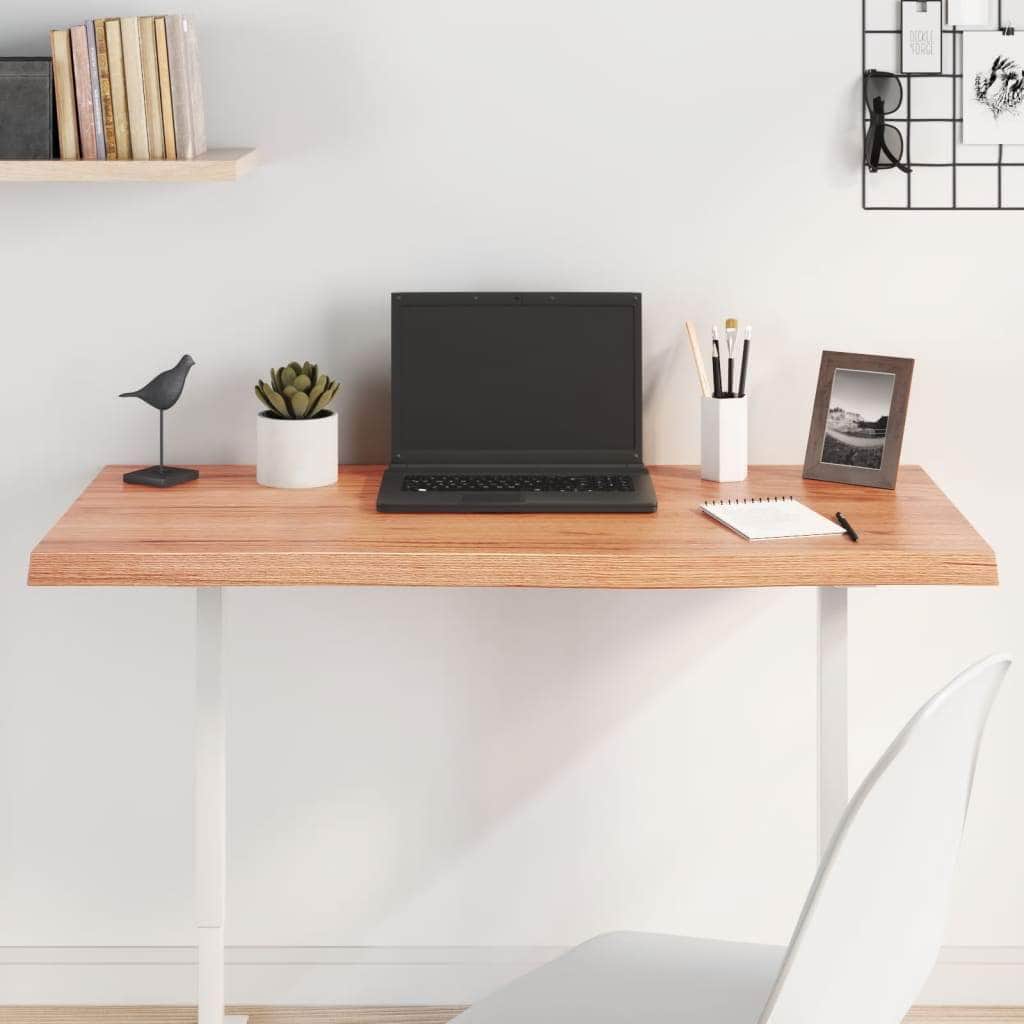 Natural Radiance Oak-Inspired Light Brown Treated Solid Wood Table Top