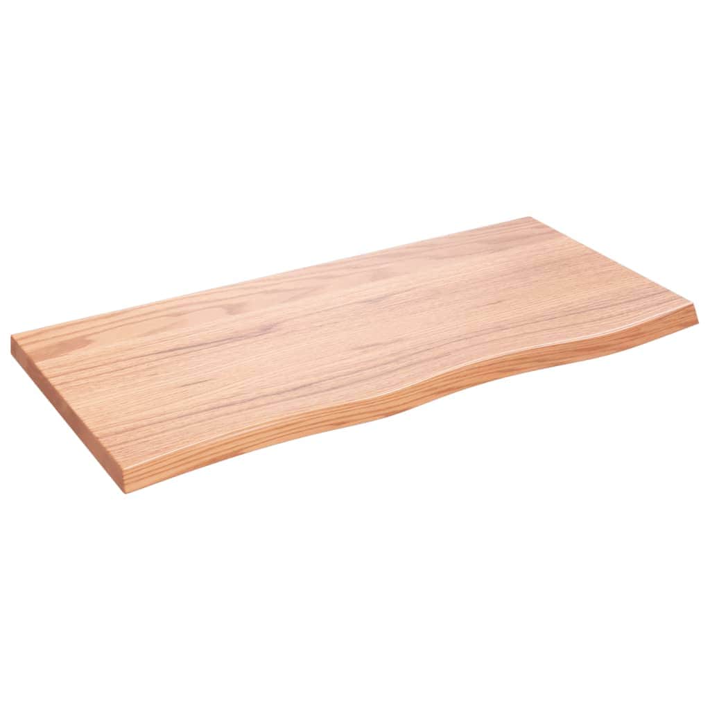 Natural Radiance Oak-Inspired Light Brown Treated Solid Wood Table Top