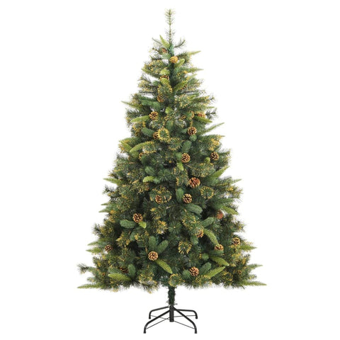Naturally Enchanting: Artificial Hinged Christmas Tree with Cones