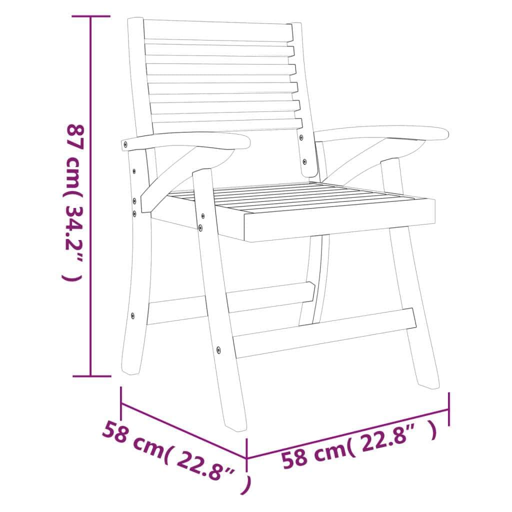 NaturaSeats: Exquisite Set Solid Wood Acacia Garden Chairs