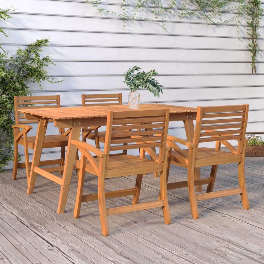 NaturaSeats: Exquisite Set Solid Wood Acacia Garden Chairs