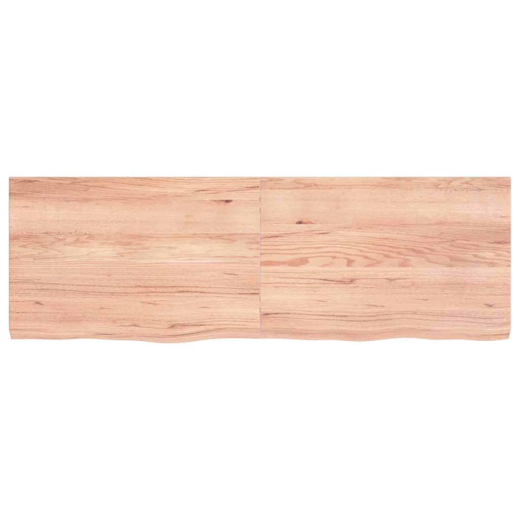Nature's Palette: Oak-Infused Light Brown Treated Solid Wood Table Top | Wood finish