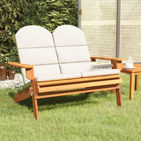 Nature's Rest: Acacia Wood Garden Bench with Cushions (126 cm)