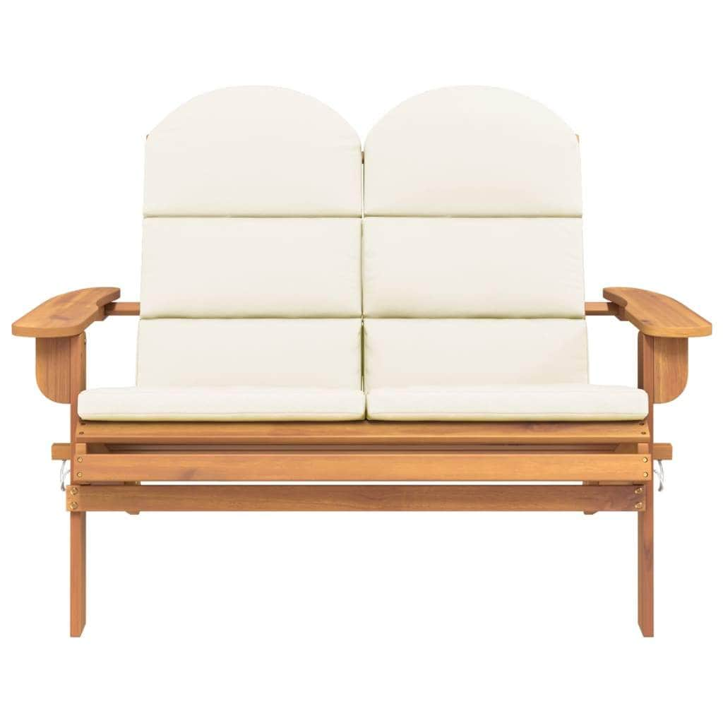 Nature's Rest: Acacia Wood Garden Bench with Cushions (126 cm)