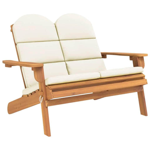 Nature's Rest: Acacia Wood Garden Bench with Cushions (126 cm)