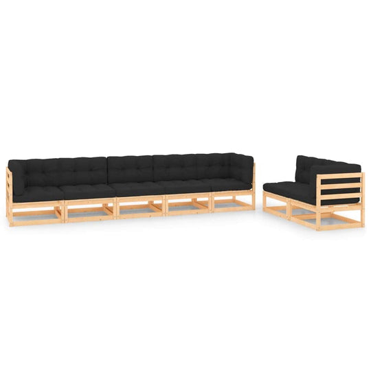 Nature's Retreat: 7-Piece Garden Lounge Set with Plush