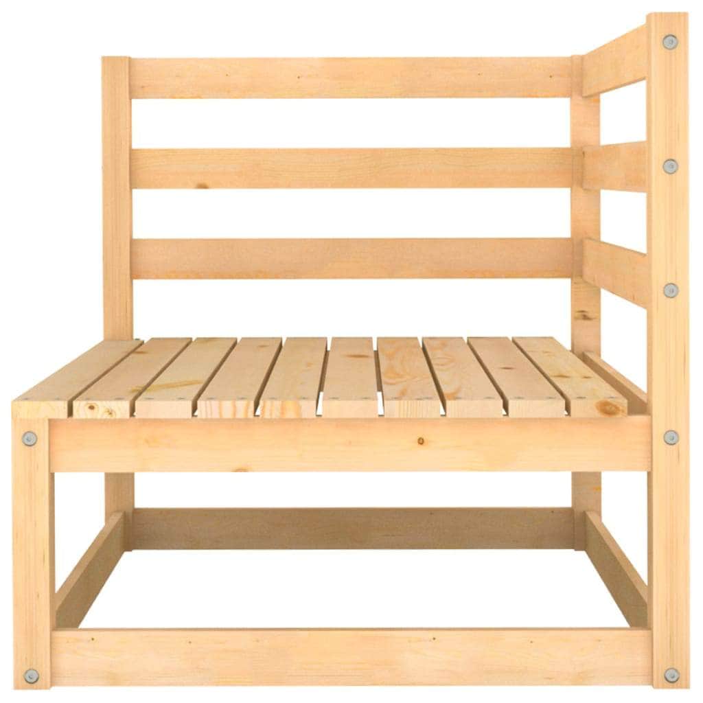 Nature's Sanctuary: 7-Piece Pinewood Garden Lounge Set with Plush Cushions