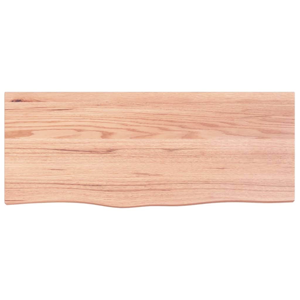 Nature's Touch: Light Brown Treated Solid Wood Bathroom Countertop
