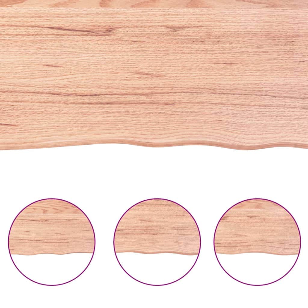 Nature's Touch: Light Brown Treated Solid Wood Bathroom Countertop