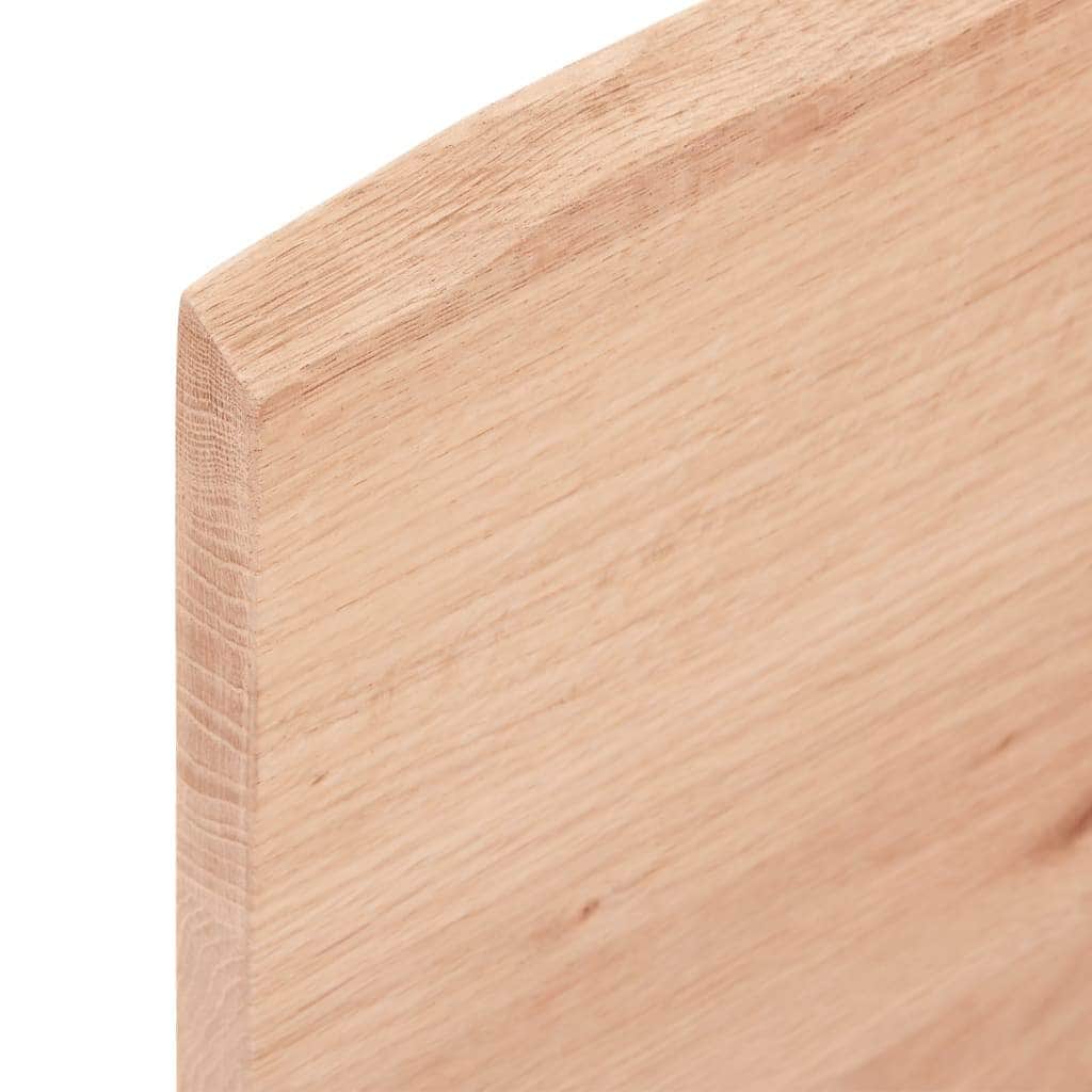 Nature's Touch: Light Brown Treated Solid Wood Bathroom Countertop