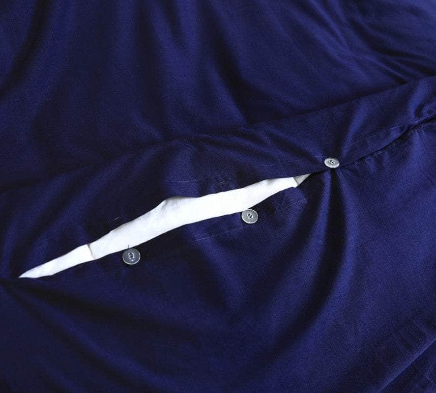 Navy Blue King Single Quilt Cover Set - 500Tc Egyptian Cotton