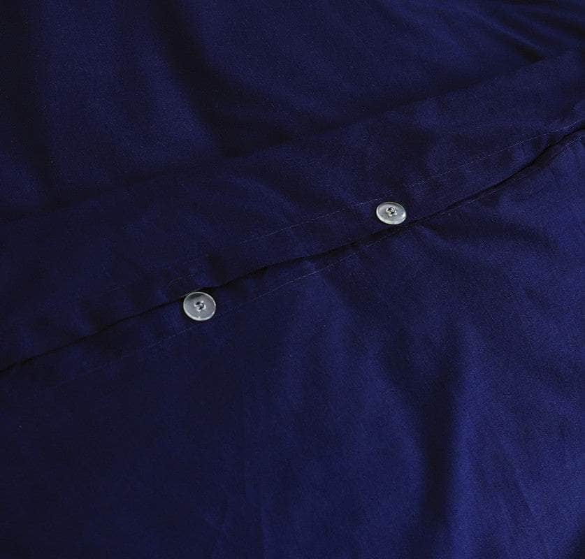 Navy Blue King Single Quilt Cover Set - 500Tc Egyptian Cotton