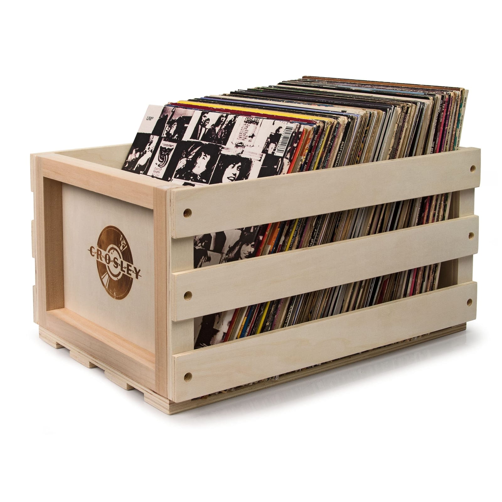 Navy - Bluetooth Portable Turntable & Record Storage Crate, FREE_DROPSITE
