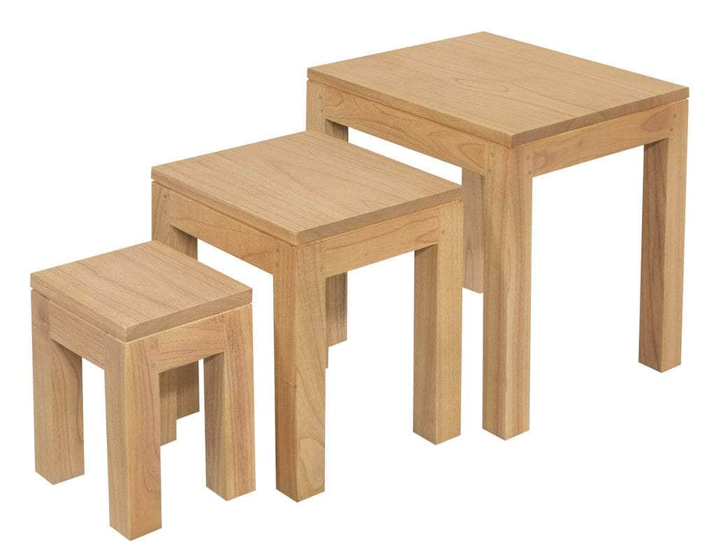 Nest Of Table Set Of 3 Chocolate/Natural