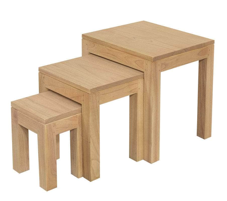 Nest Of Table Set Of 3 Chocolate/Natural