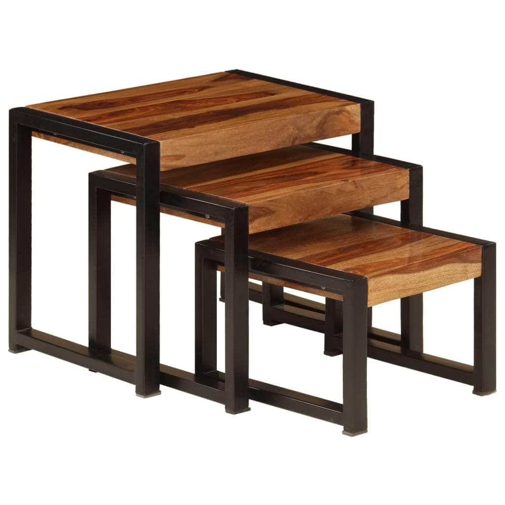 Nesting Tables 3 pcs Solid Sheesham Wood